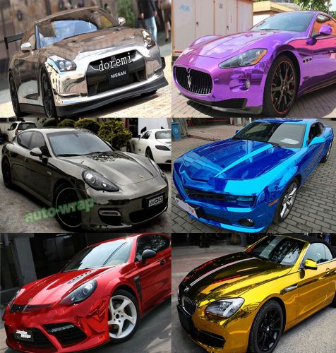 Full roll - glossy mirror chrome vinyl film wrap sheet for car wrap sticker 60"