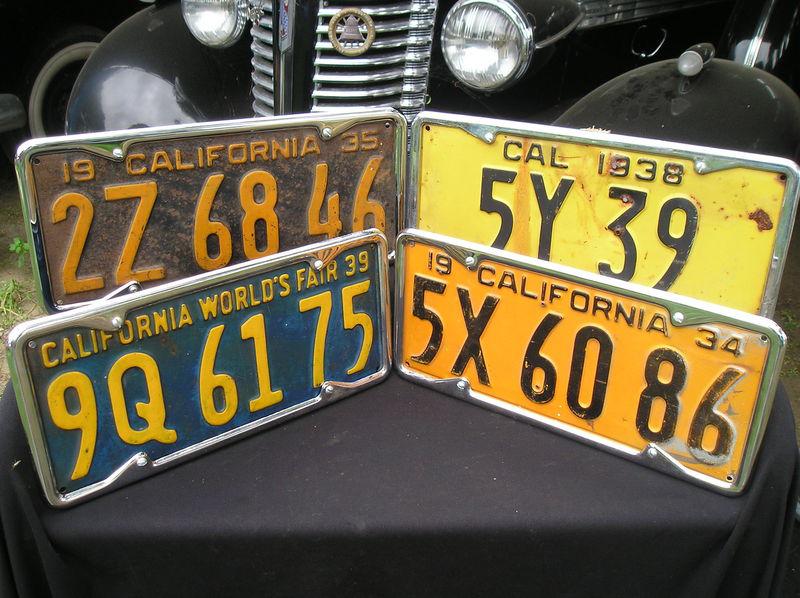 New pair of 1929 to 1939 vintage style california license plate frames ! 