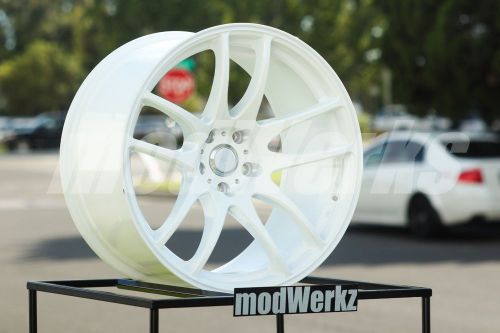 18x8.5 inch +30 esr sr08 5x100 white wheels rims vw mk4 gti golf frs brz tc wrx