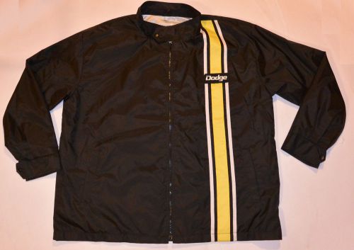 &#039;70s style dodge charger nylon lightweight racing jacket! embroidered logo! xl