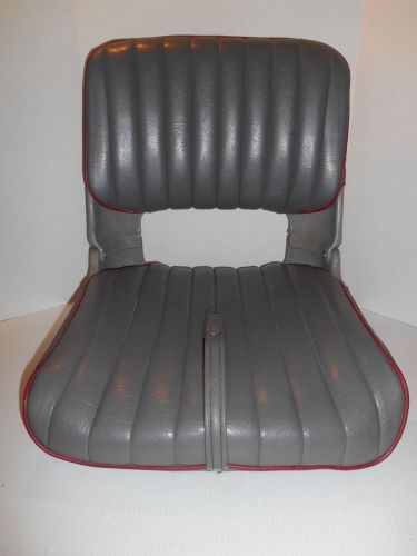 Champion logo padded bass boat replacement fishing deck fold-down seat red gray