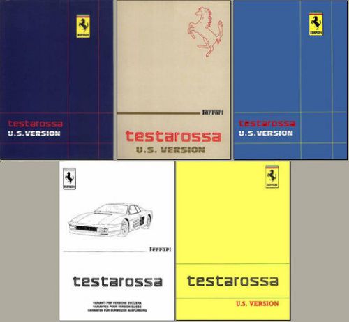 Ferrari testarossa complete technical &amp; owners manual's