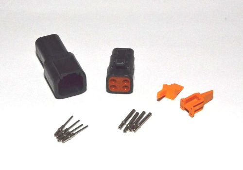 Deutsch dtm 4-pin genuine black connector kit 20awg solid terminals, from usa