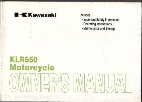 2007 kawasaki motorcycle klr650 owner&#039;s manual p/n 99987-1406 (871)