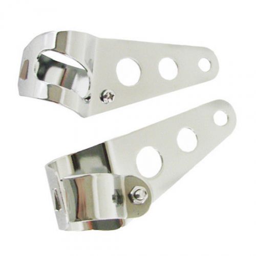 Chrome headlight mount bracket fork ear for motorcycle bobber cafe racer 28-38mm