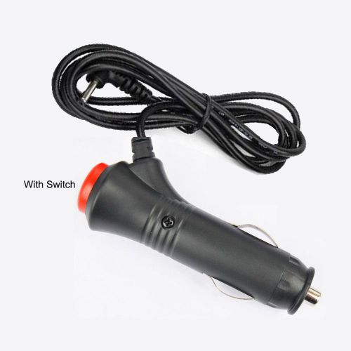 Dc 12v car charger adapter power supply cord + switch for car rear view monitors