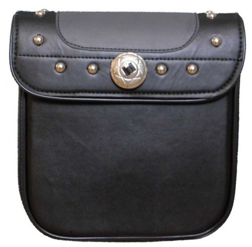Black and grey studded sissy bar bag