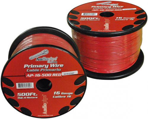 16 gauge 500ft primary wire red audiopipe ap16500rd wire