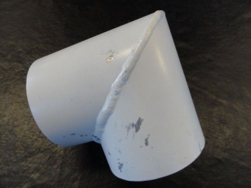 White aluminum 90 degree elbow exhaust fitting 5" marine boat