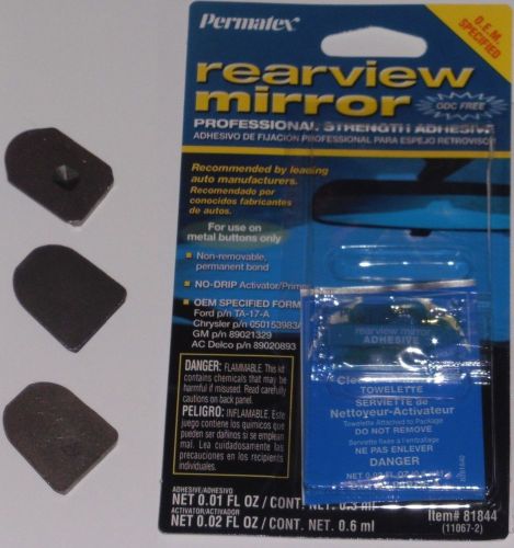 Rear view mirror installation kit glue adhesive &amp; metal windshield mounting tab