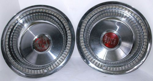 1956 15” pr buick wheel covers hub caps red centers 63 rib century special super