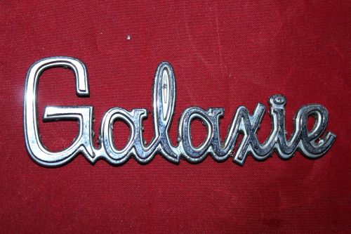 Vintage ford galaxie script emblem - metal - nameplate badge