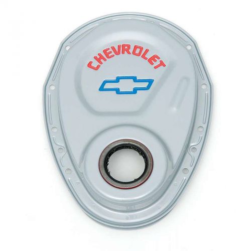 Buy Chevy Timing Chain Cover, Small Block, Gray, With Chevrolet Script