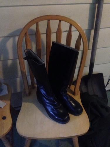 Men's military style riding boots vintage europe surplus 8 heavy leather