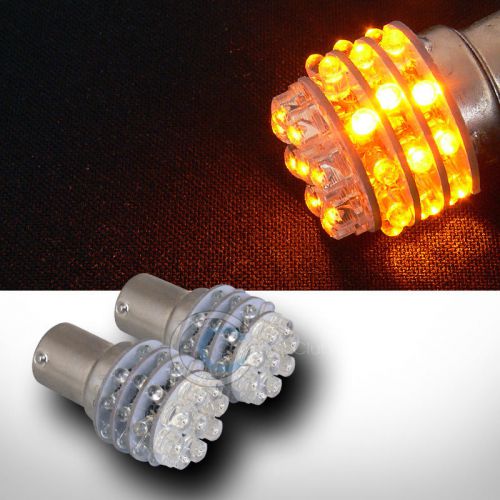 2x yellow 1156/ba15s 36 count led light bulb rear turn signal lamps 7527 93 1003