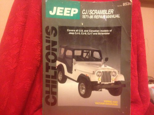 Chilton's jeep cj/scrambler 1971-86 repair manual softcover