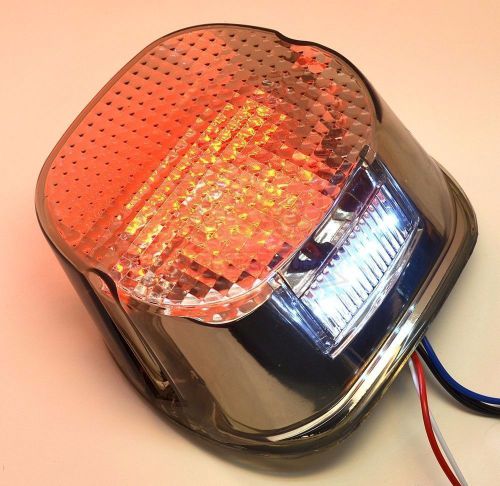 Led tail brake light clear lens for harley davidson touring models 1999-2011