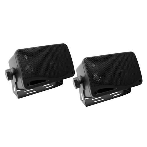 New enrock ekmsb35 pair black 200 watt 3.5 box marine waterproof speaker system