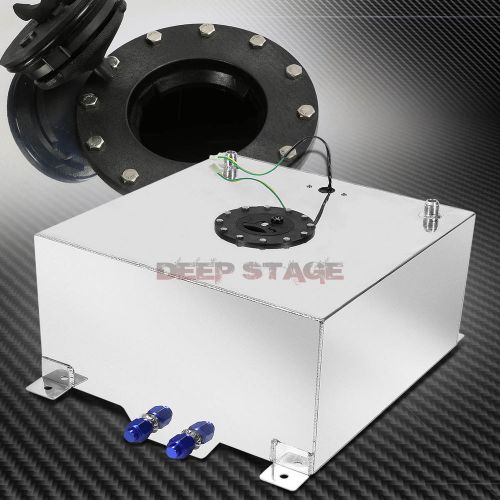 15 gallon lightweight polished aluminum gas fuel cell tank/2" sump+level sender