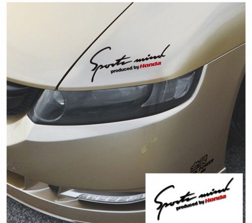 1pcs black sports mind produced by honda auto hood reflect light decals sticker