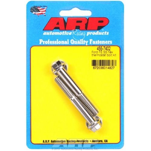 Arp 455-7402 thermostat housing bolt kit, for ford big block fe, ss, hex