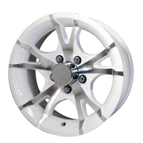 14x5.5 5-lug on 4.5" aluminum t07 trailer wheel - white- t07-45545wm-wa4t74