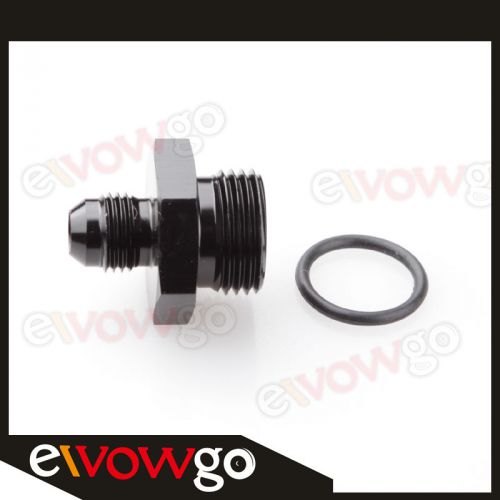 Male -8an 8an flare to -10an an10 straight cut o-ring fitting black