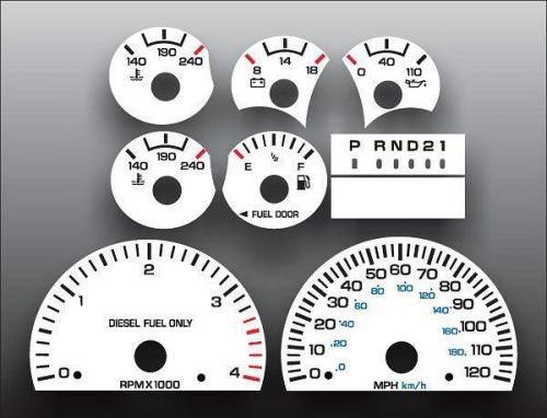 1999-2002 dodge ram diesel cummins dash cluster white face gauges 99-02