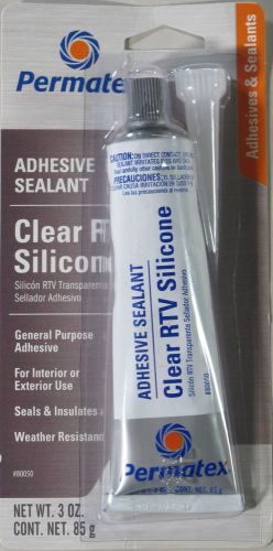 Permatex 80050 clear rtv silicone adhesive sealant, 3 oz.