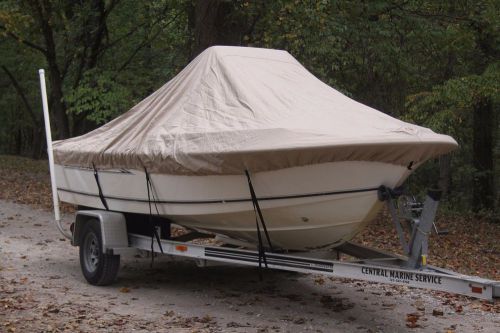 New vortex tan/beige 19&#039;6&#034; center console boat cover, for up to 54&#034; tall console