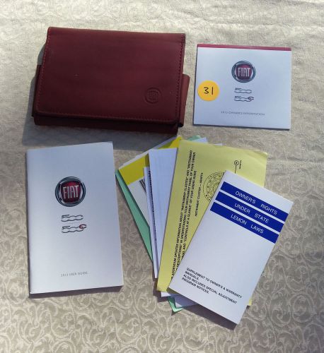 2013 fiat 500 500c owners manual w/case