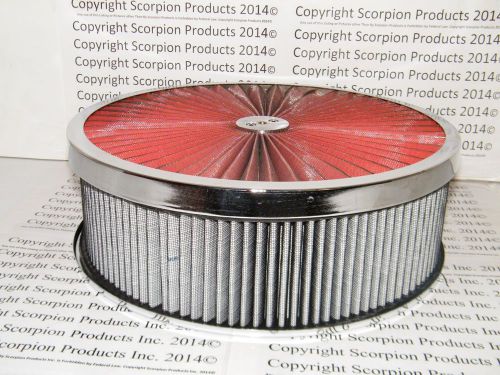 14&#034; x 4&#034; washable air filter cleaner assembly re-usable oiled filter chevy ford