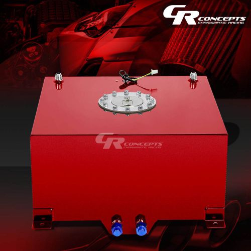 10 gallon/38l red coat aluminum racing/drift fuel cell tank+cap+level sender