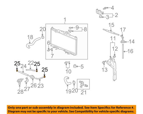 Honda oem radiator-oil cooler tube clamp 90635pt0802