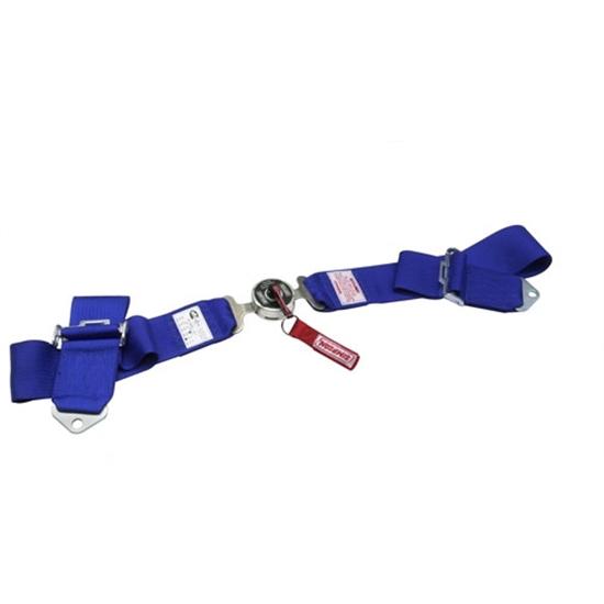 New simpson blue bolt-in lap belt, cam lock, pull down, oval track racing