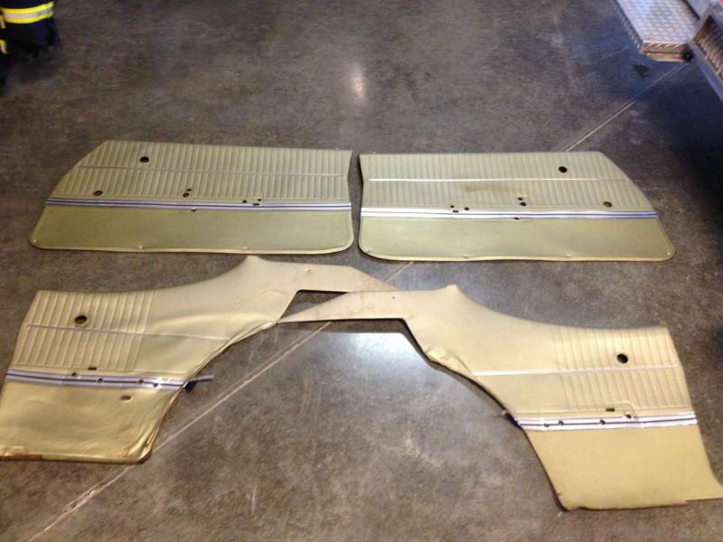 1968 olds cutlass 442 f85 post car - original gold door panels - complete set 4