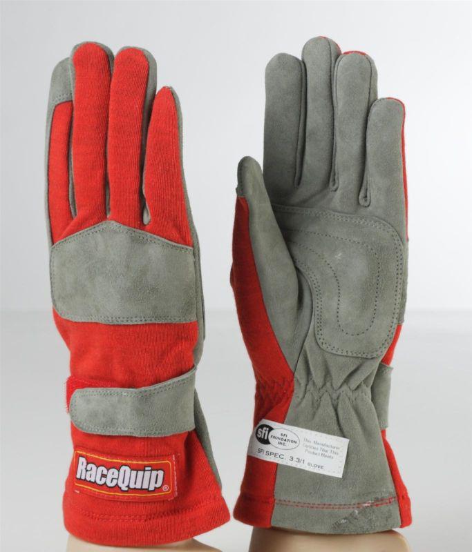 Racequip 351015 men's large 2-layer red/gray 351 gloves sfi 3.3/1 -  rqp351015
