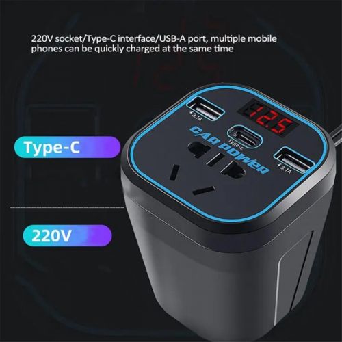 1 Piece Car Inverter Inverter Black ABS Car Adapter Plug Socket B9T22193, AU $17.02, image 5