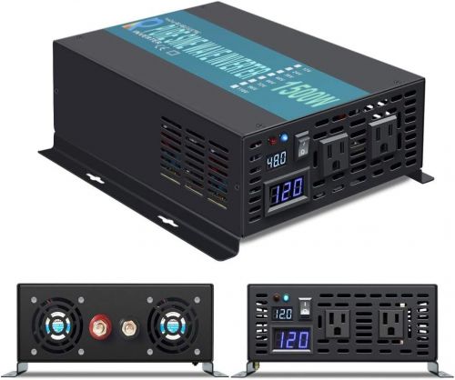 Wzrelb 1500w 48v 120v pure sine wave power inverter 2 ac outlets car