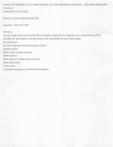 Suzuki Digital Binnacle control kit 67000-98JE8, US $999.00, image 10