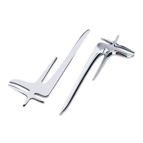 Pair chrome metal car side emblem badge sticker extended edition 'l' design