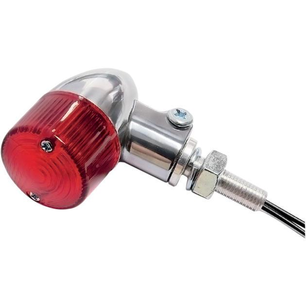 K&s round marker light set single filament 54mm x 35mm x 70mm 36mm chrome red