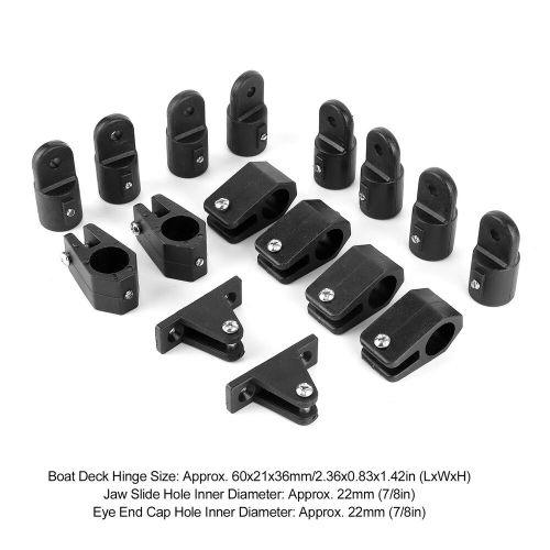 16pcs Set Boat Deck Hinge Jaw Slide Eye End Cap Nylon Fitting For 22mm 7/8in, US $28.03, image 3