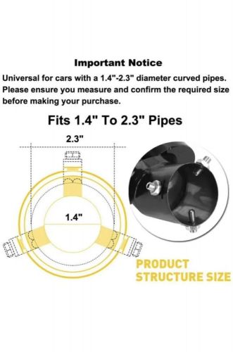Curved Car Tailpipe Twin Exhaust Tail Tip Trim Rear Pipe Stainless Steel, US $, image 7