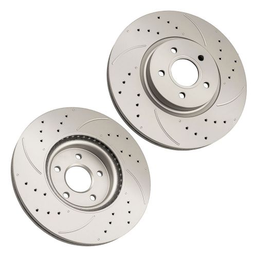 Front Drilled & Slotted Disc Brake Rotors 34349 For Volvo C70 S40 V50 2006-2013, US $86.69, image 5