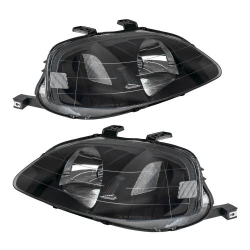 Pair Front Headlights Assembly For 99-2000 Honda Civic 1.6L l4 Black Hosuing, US $89.99, image 5