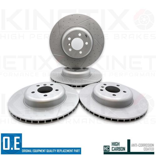 FOR BMW 325d M SPORT F30 DIMPLED GROOVED FRONT REAR BRAKE DISCS 370mm 345mm, US $, image 13