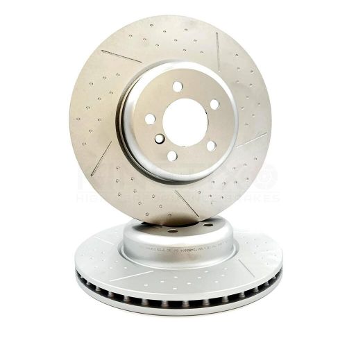 FOR BMW 325d M SPORT F30 DIMPLED GROOVED FRONT REAR BRAKE DISCS 370mm 345mm, US $, image 14