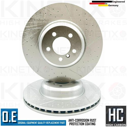 FOR BMW 325d M SPORT F30 DIMPLED GROOVED FRONT REAR BRAKE DISCS 370mm 345mm, US $, image 16