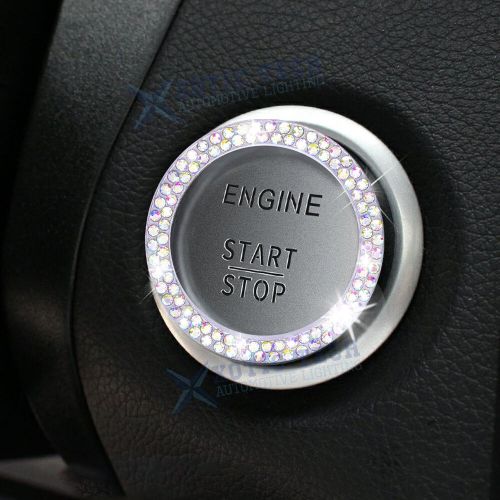 Crystal Glitter Auto Push to Start Button Circle Ring Accessories For Girl Women, US $8.98, image 2